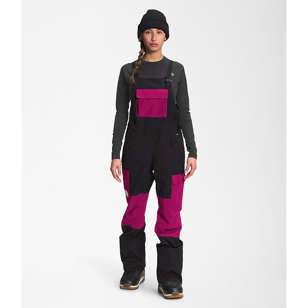 The North Face Ski Pants Womens Australia - The North Face Dragline Bib Black / Rose (SGB-172568)